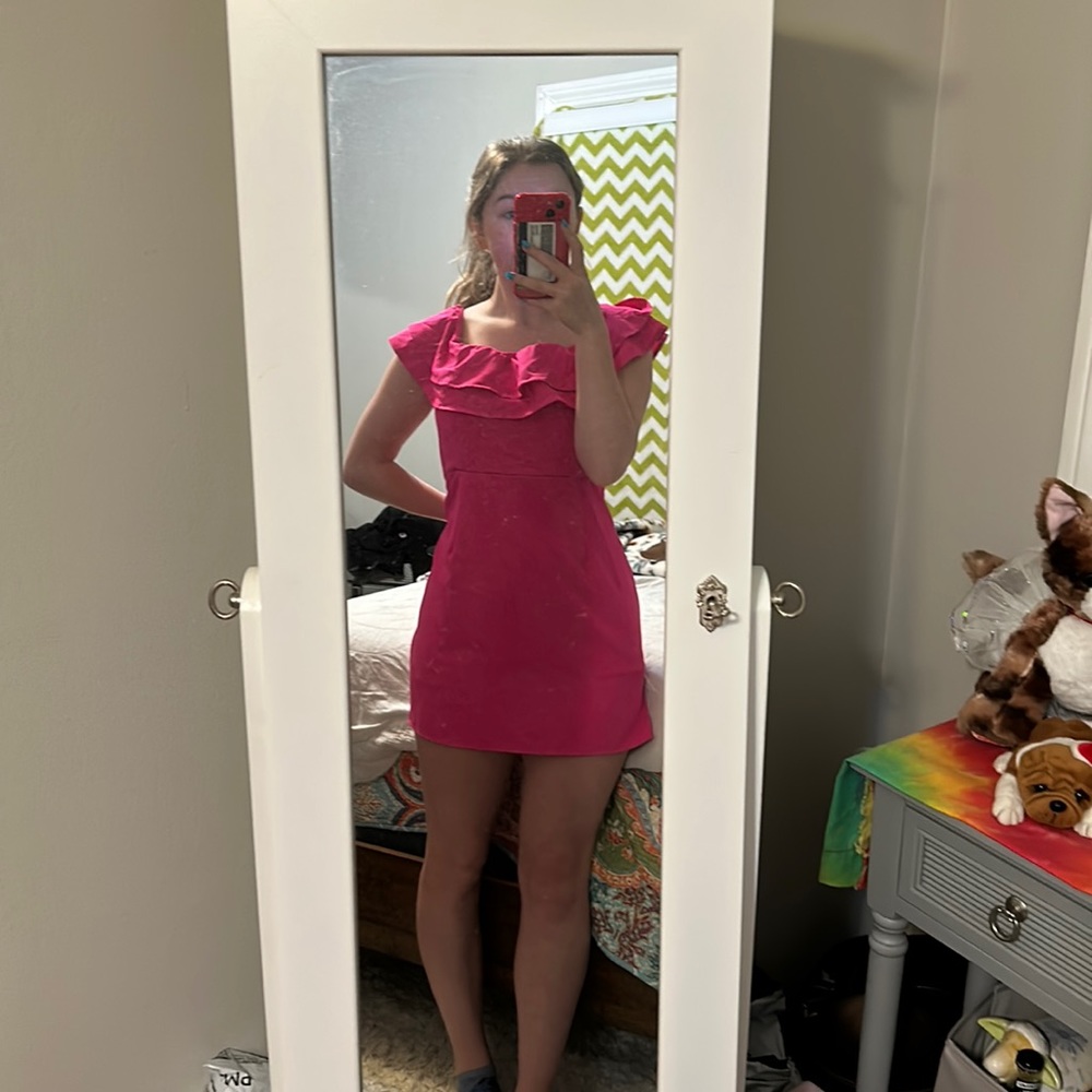 Pink blue blush dress